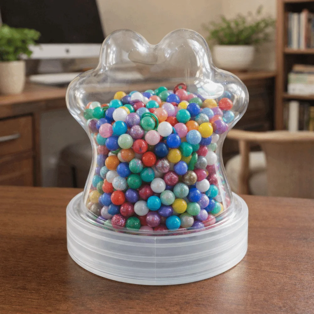 

2PCS Transparent Pet Fur Keepsake Bottle Dust-proof Airtight Pet Hair Storage Jar Kawaii Design Plastic Cat Paw Shape Jar