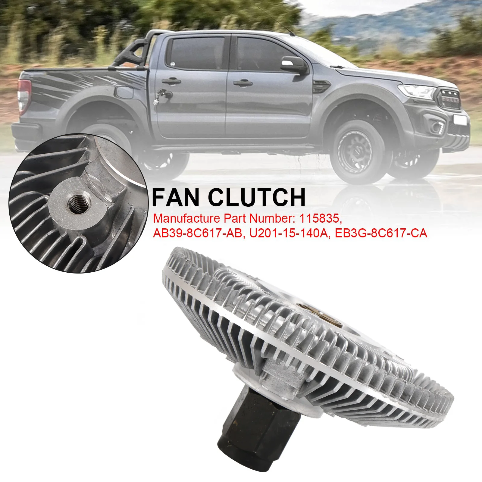 Areyourshop Fan Clutch 115835 fit for Ford Ranger fit Mazda BT50 2.2L 3.2L Turbo Diesel Replace Car accessories