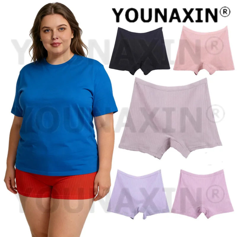 

YOUNAXIN, комплект из 6 штук, женские трусы-боксеры с высокой талией больших размеров, дышащие, XL, 2XL, 3XL, 4XL, 5XL, 6XL