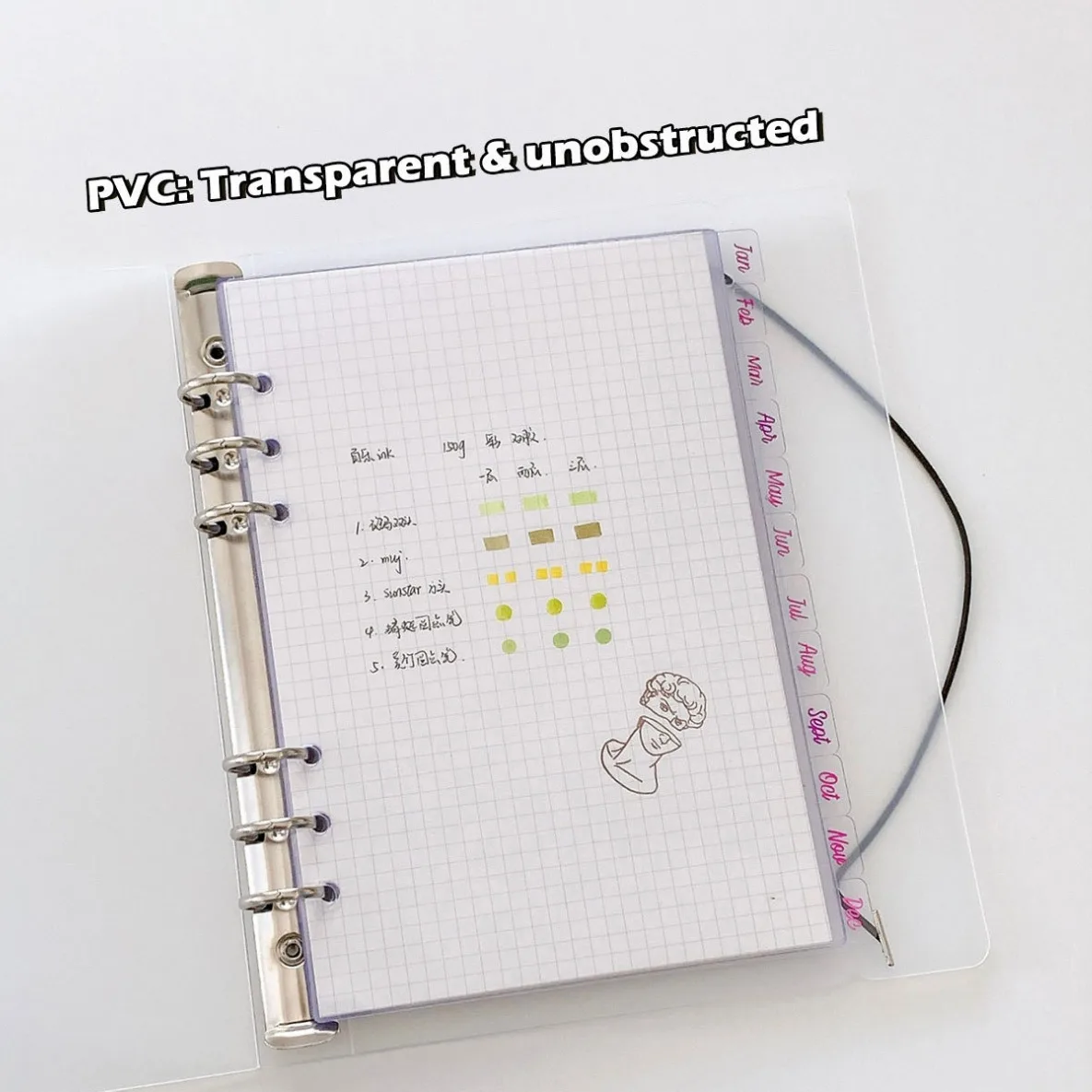 A5 12 Months Index Divider A5 A6 6 Holes For Binder Planner Notebook Stationery Notebook Paper Divider Accessories