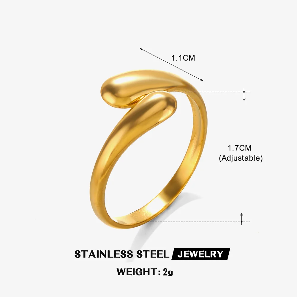 24pcs Wholesale Stainless Steel Smooth Double Ball Beads Rings For Women Golden Wedding Couple Rings Aesthetic Jewelry Gift