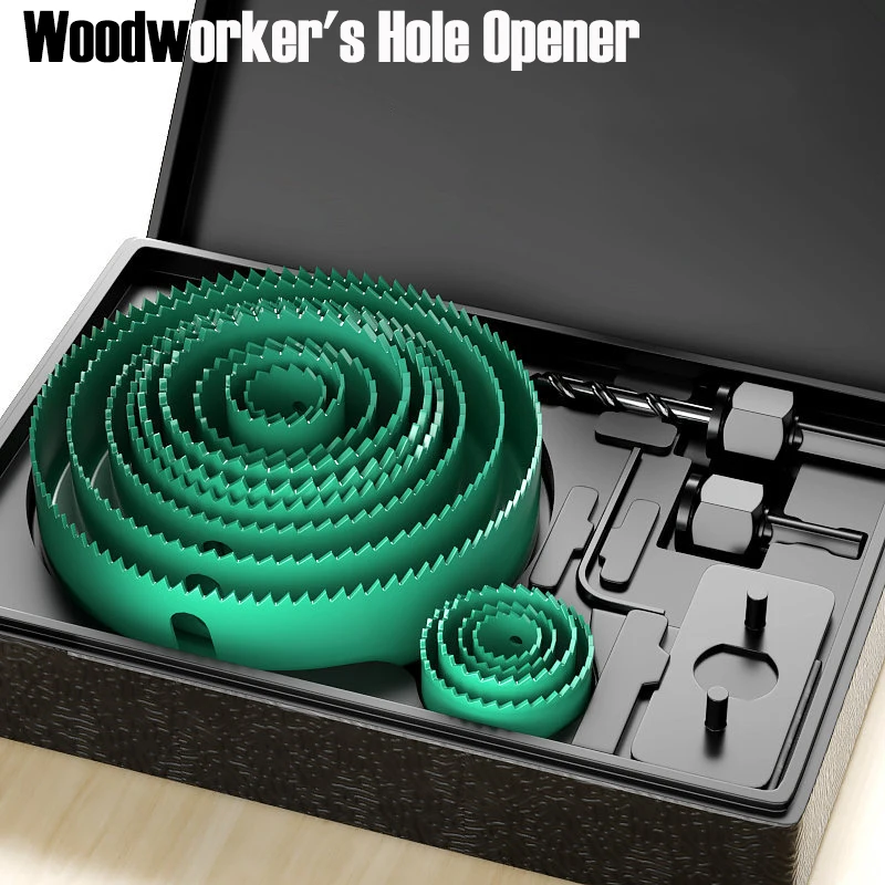 

5/8/13PCS Woodworking Hole Opener Set Wood Boards Metal Plastic Reaming Drills Bit Kit Hole Saw Cutter Rotating Tool Accessories