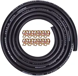 Fuel hose Inner diameter 6mm, Outer diameter 13mm Fuel pipe Oil resistant pressure resistant hose 2m Dedicated Hose clips 10pcs