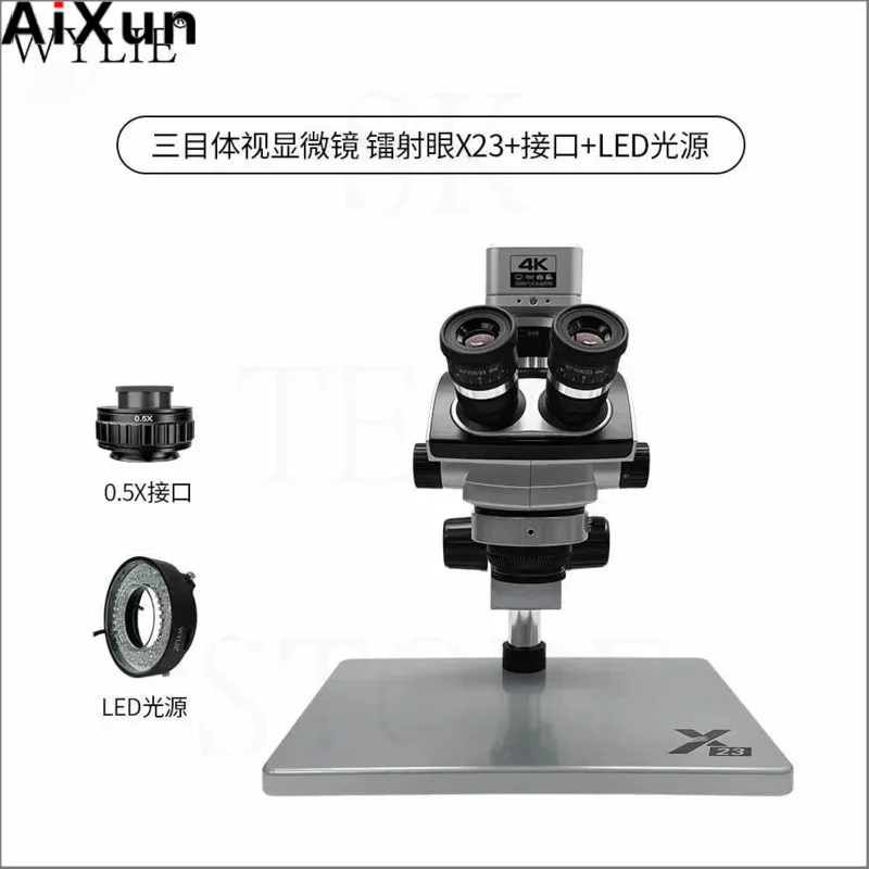 Wylie X23 Zoom Professional Trinocular Stereo Microscope HD Laser Eye Cyclops X40 X80 Camera For Mobile Phone Repair Tools