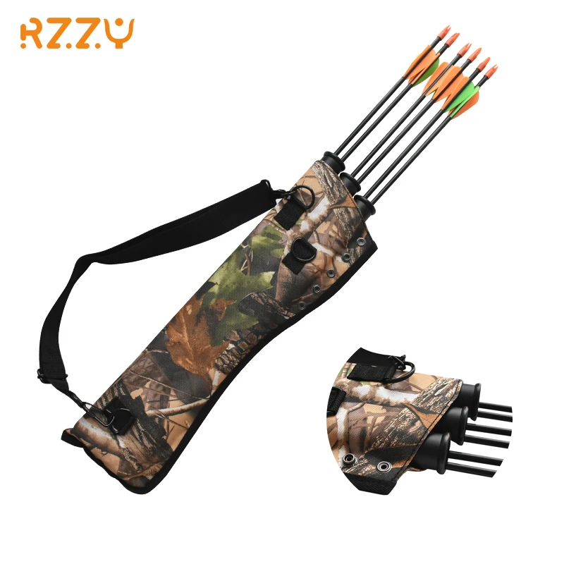 Camouflage Compound Bow Arrows Quiver Durable Fabric Triple Barrel Design Multiple Carrying Positions Quiver Backpack