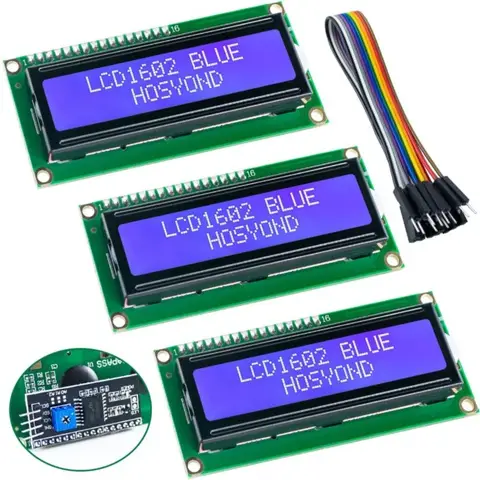 3Pcs I2C IIC 1602/2004 LCD Display Module 16x02/20x04 LCD Screen Module with 10pin F-M Jumper Wires for Arduino Raspberry Pi