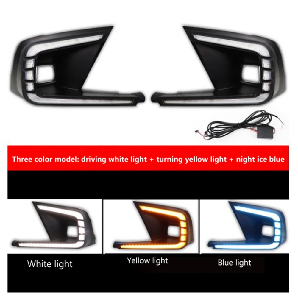 For Honda Civic 11Th Gen 2022 LED DRL Daytime Running Lights 6000K Front Bumper Fog Lamp, White Yellow Blue Light