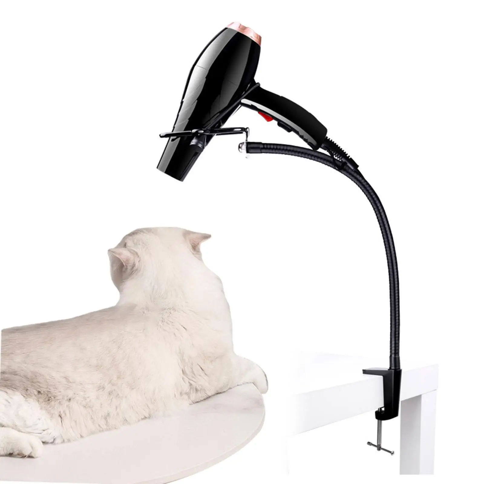 Hair Dryer Stand Adjustable 360 Degrees Blow Dryer Holder for Countertop Dog Grooming Table Accessories