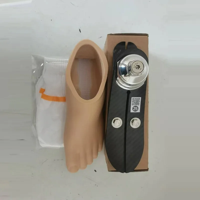 Carbon Fiber Prosthetic Foot with Foot Shell and Sock Set Energy Storage Prosthetic Leg Parts for Amputees Max 100kg