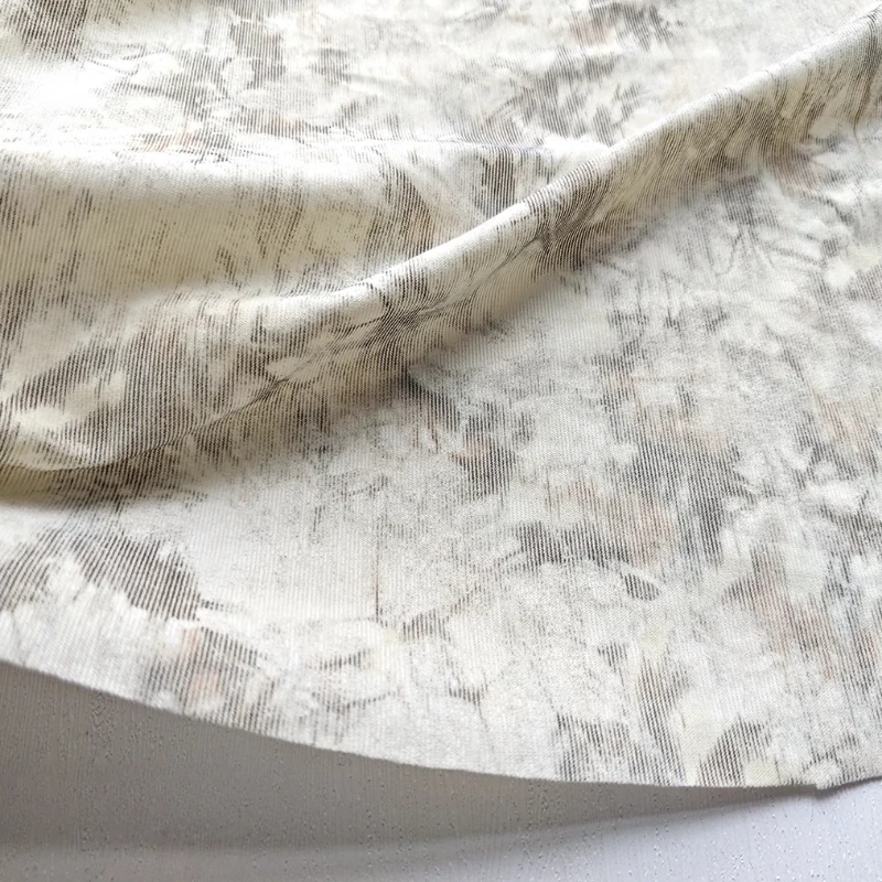 Used Texture Fabric Beige Mottled Direct Spray Tie Dye Crack Vertical Pattern Jacket Skirt Clothing Designer Fabric