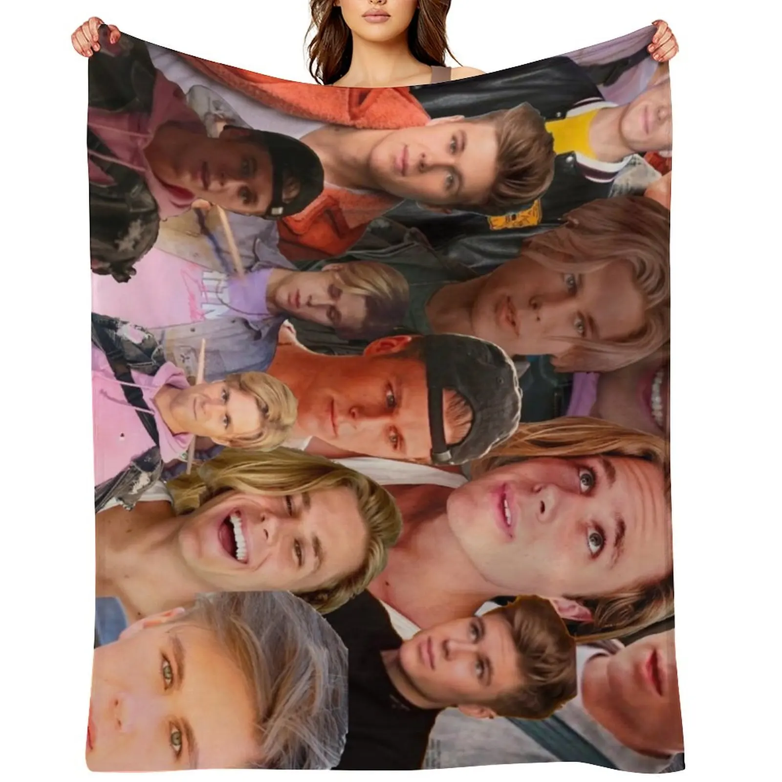 

Owen Joyner Photo Collage Throw Blanket Furrys Large Luxury Brand Flannel Fabric Blankets