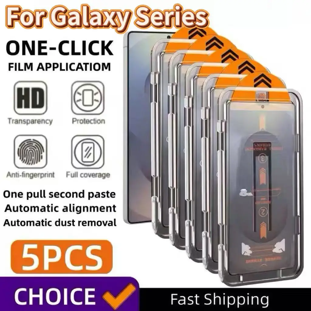 Privacy Tempered Glass Screen Protector for Samsung Galaxy S & A Series, 5-Pack, Bubble-Free, Dust-Free, Full Coverage