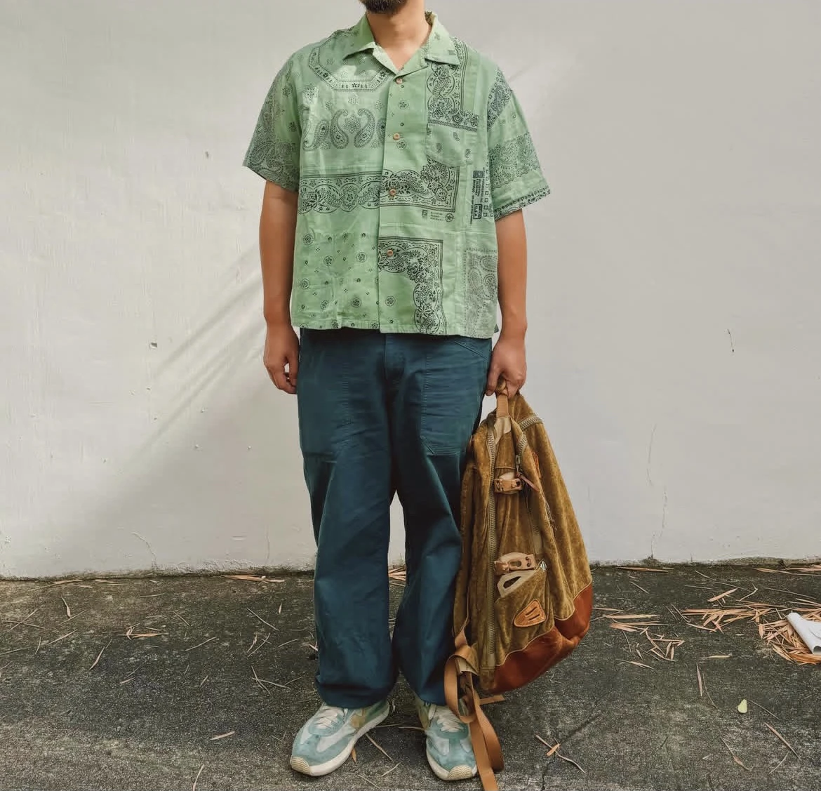 

VISVIM I.C.T. WALLIS Shirt bandana mud-dyed cashew nut flower joint Hawaiian short sleeve