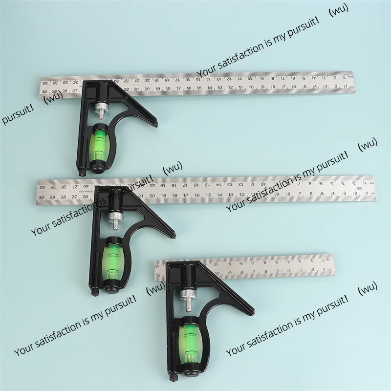 Stainless steel angle ruler square ruler measuring tool set Precision aluminum adjustable combined level gauge