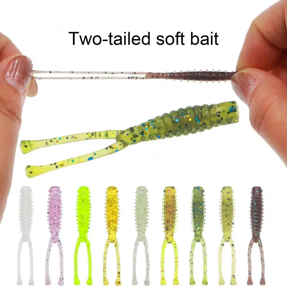 Lure Fake 2cm Soft Fish Bait 10Pcs Bait Fishing Fishing Accessories 10Pcs/Set 4.Double Tail Bionic Fish Baits Accessories