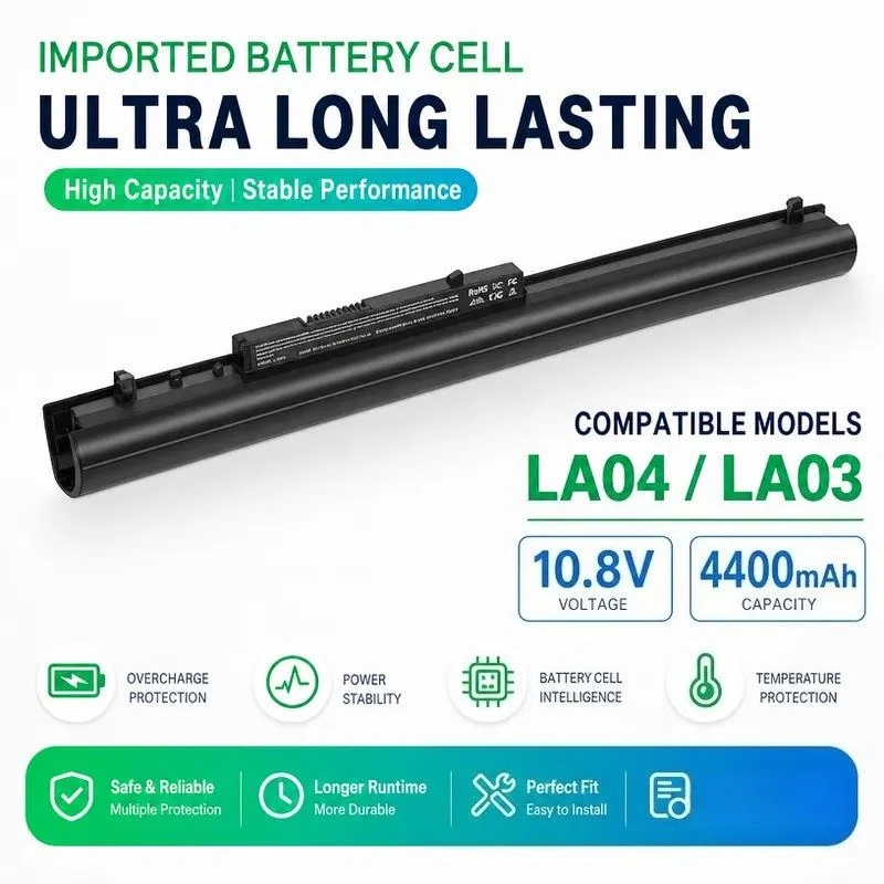 LA03 LA04 for HP TPN-Q129 130 131 132 248 340 G1 Laptop Battery Replacement High Capacity Long Life Rechargeable Li-ion