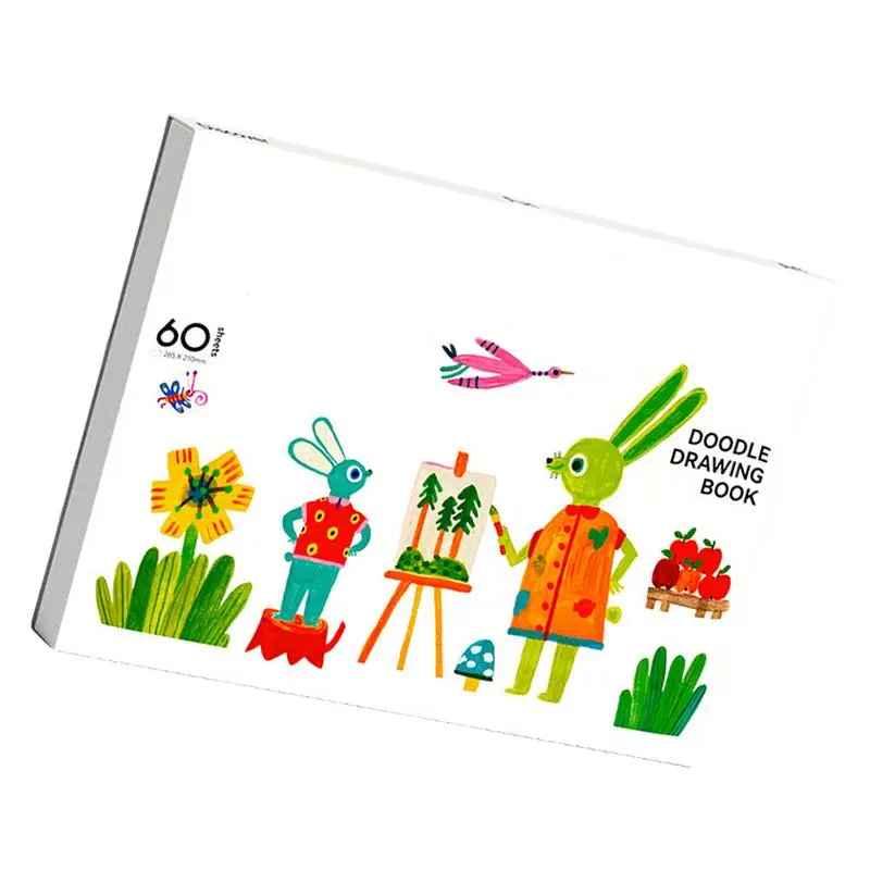 Kids Sketch Book 60 Sheets Graffiti Book Watercolor Sketchbook Kids Drawing Book Lightweight Drawing Notebook For Children