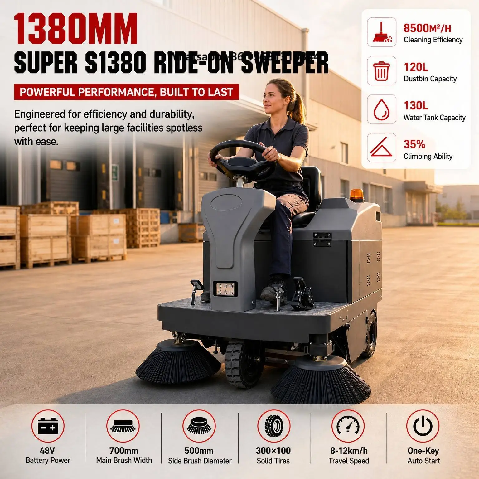 Industrial Street Road Floor Sweeper Machine Commercial Electric Automatic Battery Dust Control Cleaning System Equipment