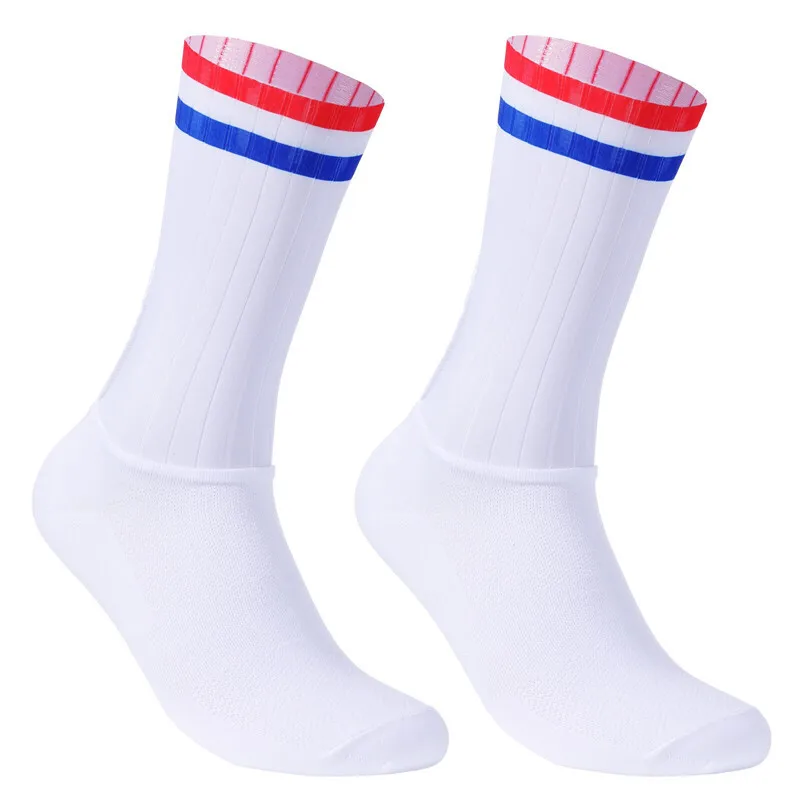 Summer Slip New Anti Silicone 2024 Aero Socks Whiteline Cycling Socks Men Bicycle Sport Running Bike Socks Calcetines