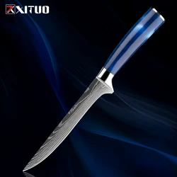 Professions Boning Knife 6 Inch Super Sharp Fillet Knife, Flexible Curved Blade Processing Knife,Stainless Steel Chef Knife