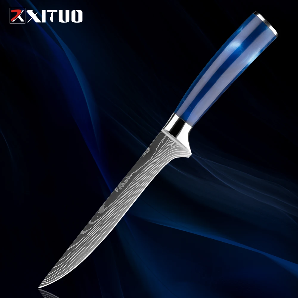 XITUO Professions Boning Knife 6 Inch Super Sharp Fillet Knife Flexible Curved Blade Processing Knife,Stainless Steel Chef Knife