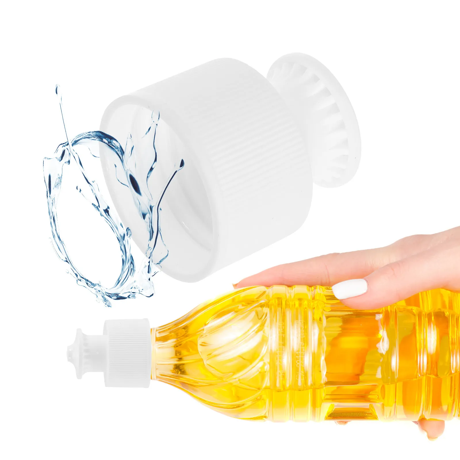 40Pcs Sports Water Bottle Lid Premium Pe Push Pull Replacement Cap Leak Proof Reusable Screw Top for Plastic Bottles