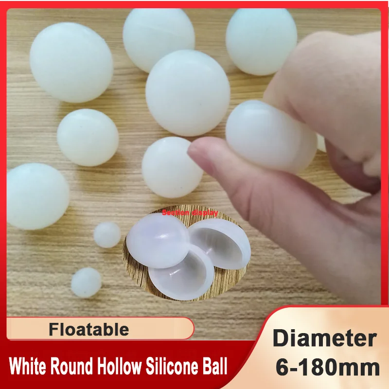 1Pcs White Hollow Silicone Ball Floatable Ball Dia 6/7/8/11/13/14-180MM Elastic Sealing Silicone Ball Industrial Diy Accessories