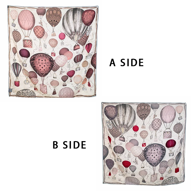 

Two Faced Scarf Winter Silk Wool Shawls Women Square Bandanas Mother Gift Edges Rolled Shawls Head Neck Accessories