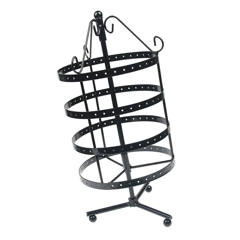 

Подставка для ювелирных изделий, 4-уровневый вращающийся держатель для сережек, ожерелье, кольцо, стеллаж для хранения, винтажная клетка для птиц, дизайн, настольный органайзер