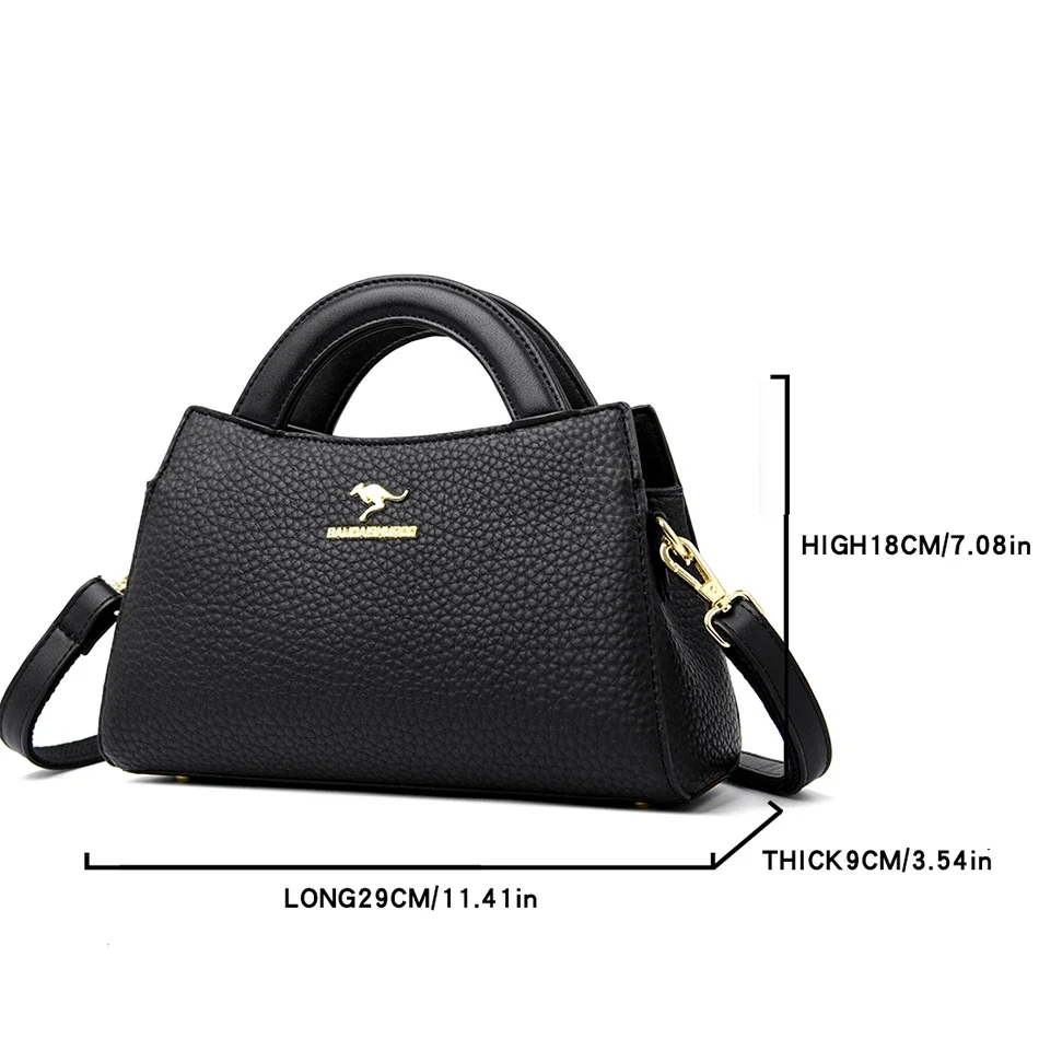 Fashion Litchi Veins Women\'s Handbag 2024 New Shoulder Handbag High Quality PU Leather Handbags Lady Messenger Bags Sac A Main