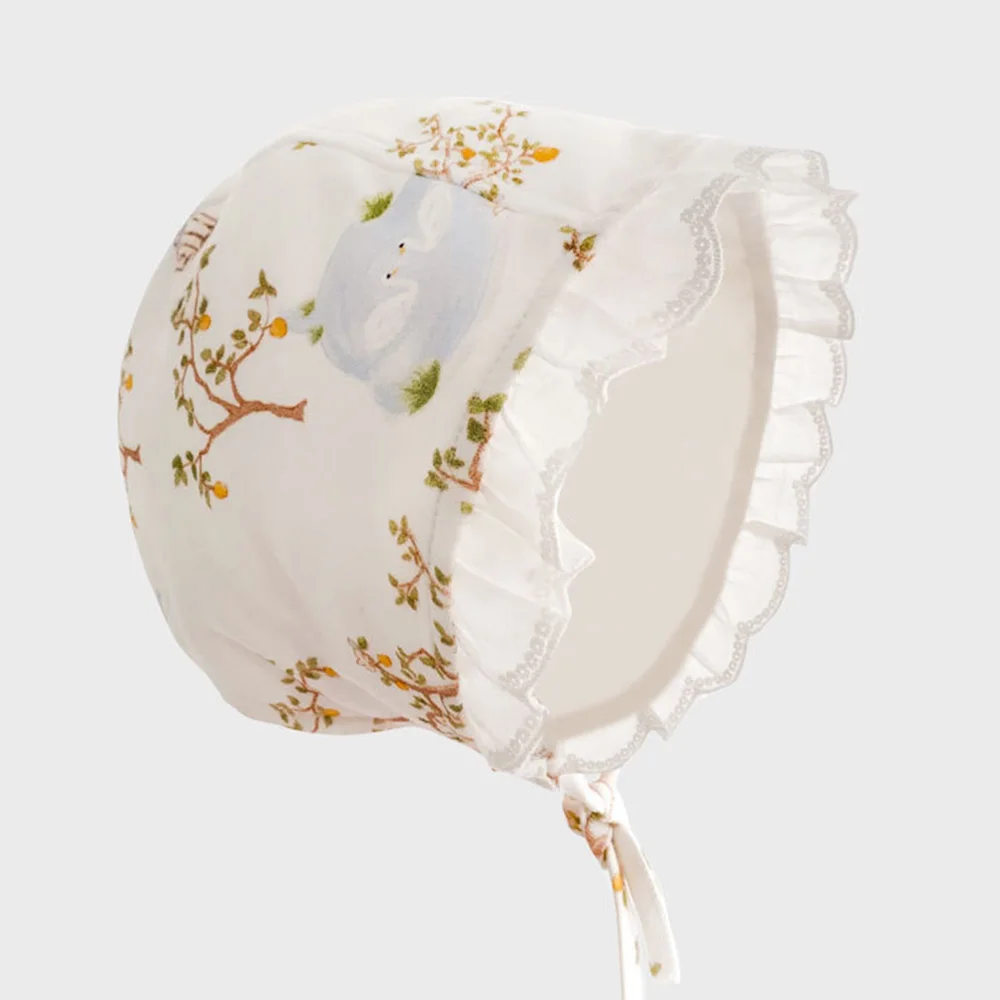 赤ちゃんの女の子のための動物のプリント帽子,春,夏,病院,屋外,0〜3か月の赤ちゃんのための綿の帽子,100%