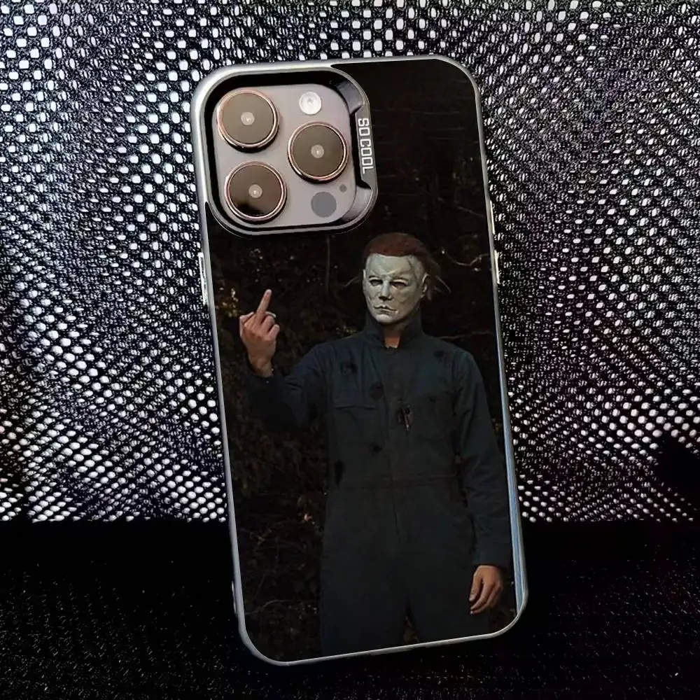 Чехол для телефона Horror H-Halloween Michael Myers для iPhone 16,15,14,13,12,11,8,7,Pro,Max,Plus,Mini,XS,SE Anti Fall Black Matte Hard