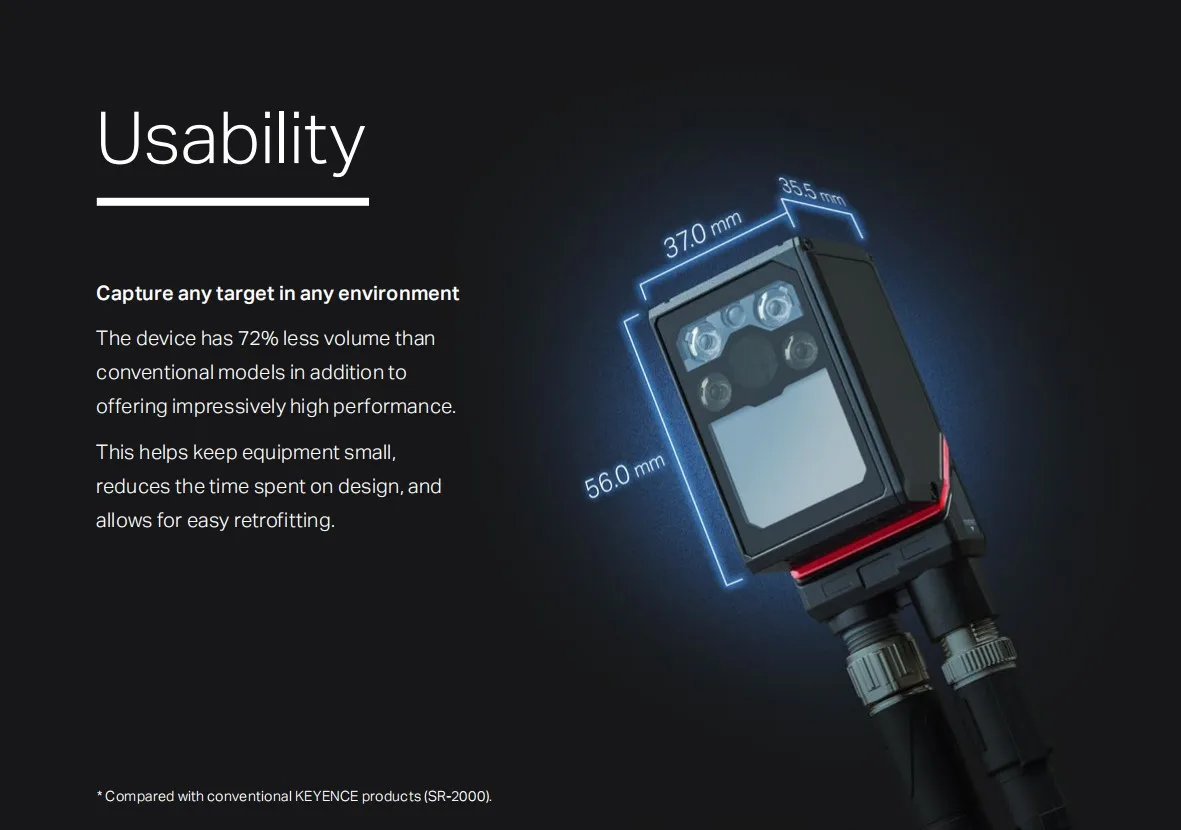 متوفر في المخزون نظام قراءة رمز يعمل بالذكاء الاصطناعي من سلسلة Keyence SR-X300 SR-X للمعدات الصناعية