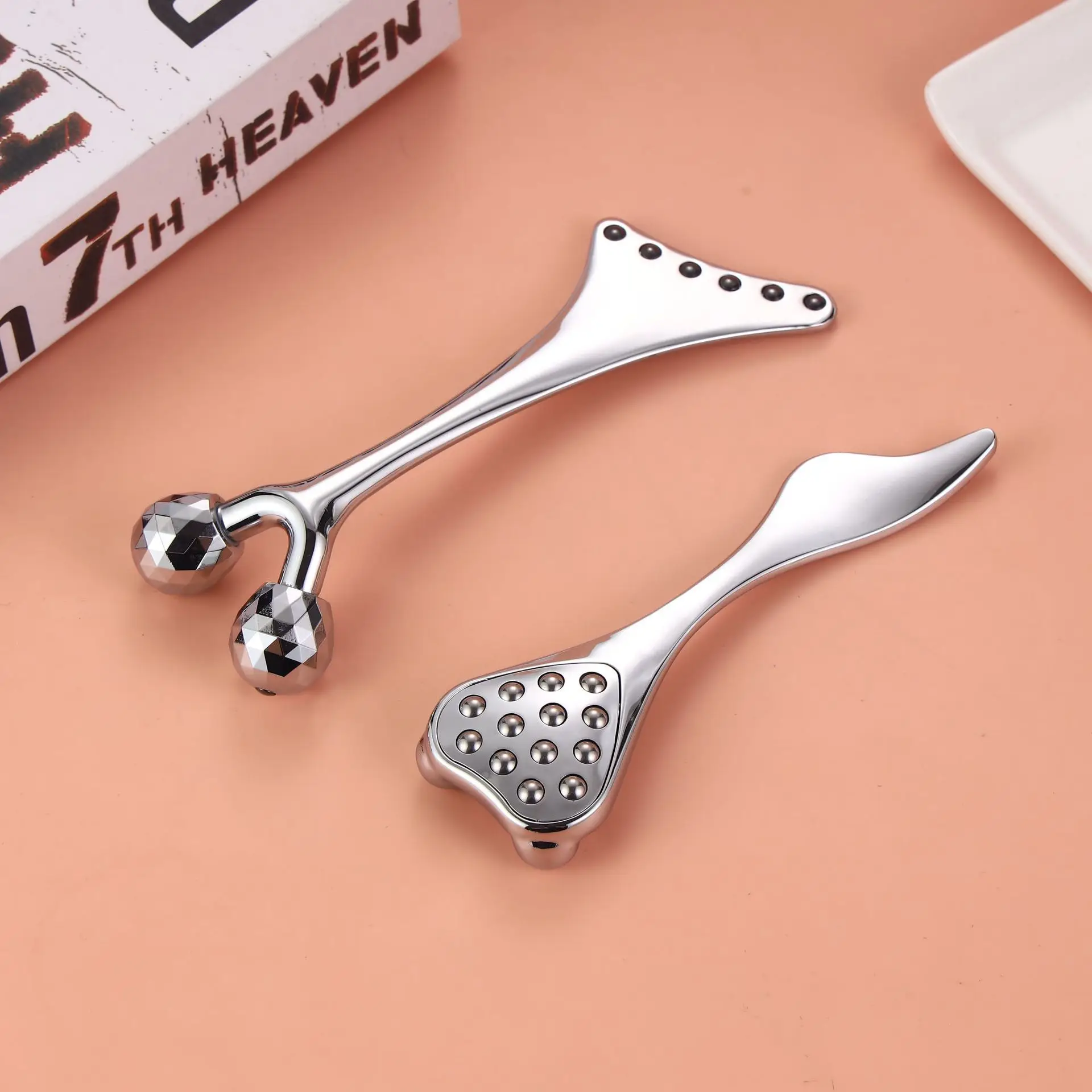 3-in-1 Facial Lifting Tool - Ice Compress & Gua Sha Massage Stick with Germanium Roller for Firming, Rechargeable