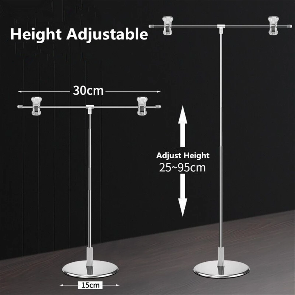 Height Adjustable Poster Stand Stainless Steel Advertising Dack Display Banner Stand Holder Store Counter Display