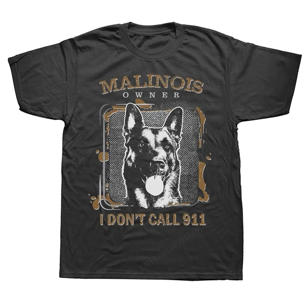 2025 new model Vintage Belgian Shepherd Malinois Men Pre-Shrunk Cotton Mechelaar T-Shirt Sleeved Dog Lover Harajuku Shirt Clothi