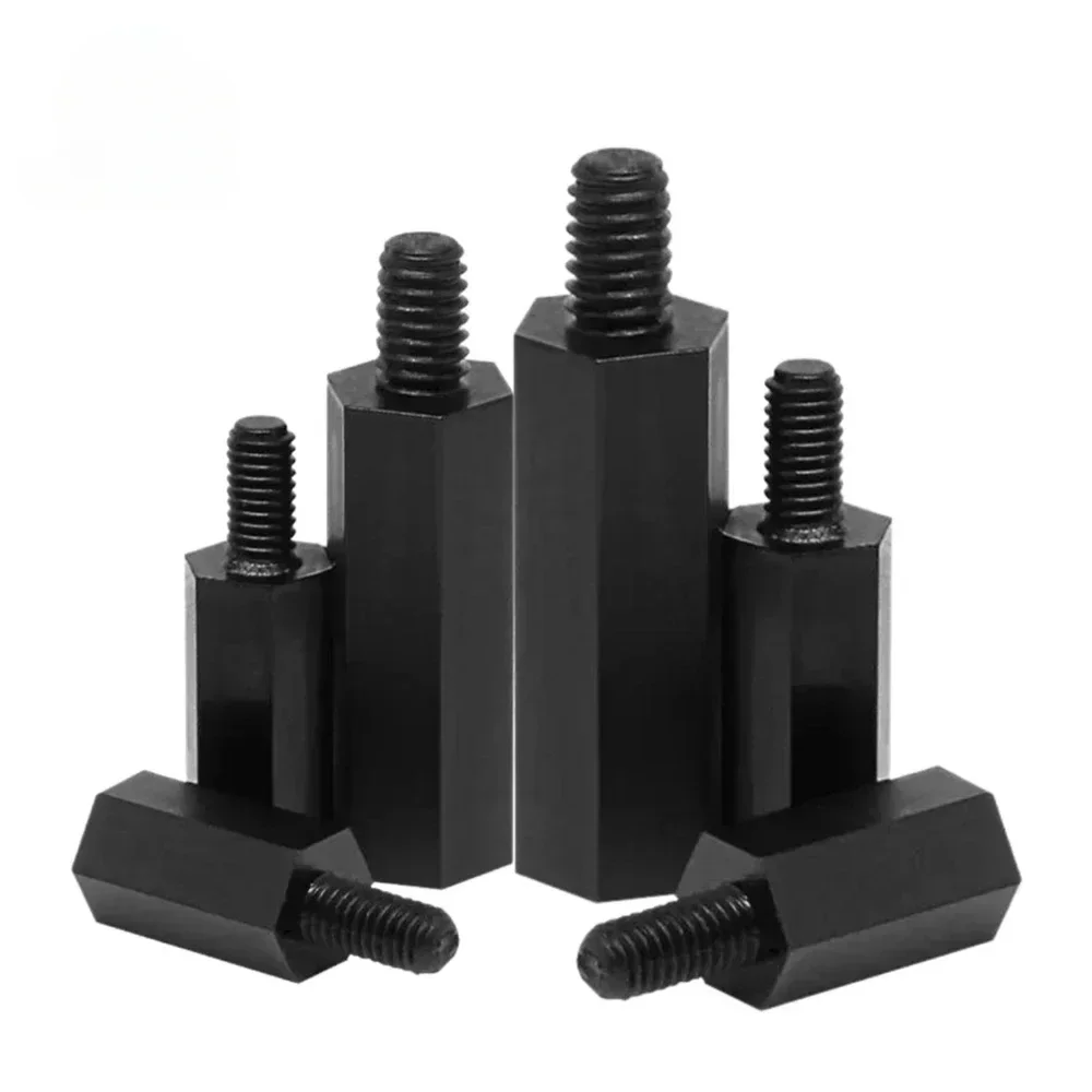 M2 M2 M2, 5 M3 M4 hitam nilon Hex Male Standoff Spacer terpasang pilar benang PCB plastik putih Motherboard segi enam baut jarak sekrup