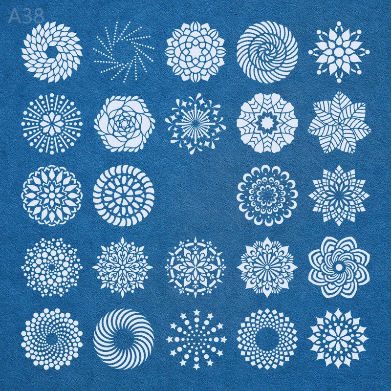 24 unids/set 13cm redondo Mandala geometría DIY capas plantilla para pintura de pared libro de recortes colorear relieve álbum plantilla decorativa