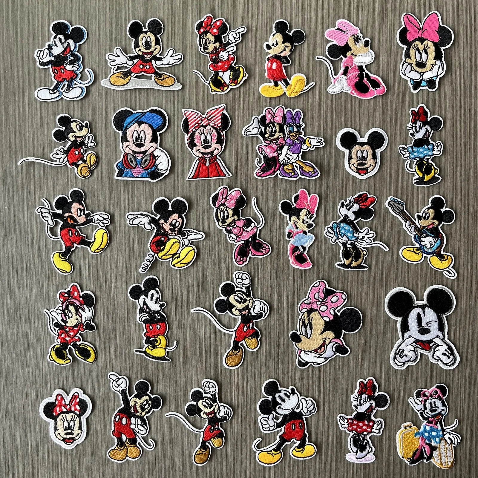 

29Pcs Disney Mickey Mouse Minnie Patches Iron on Patch Diy Sew Decor Clothes Jeans Stickers Cartoon Embroidered Applique Fabri