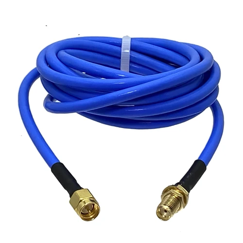 Imagen 2 del producto Cable Coaxial RG402 de 0.141"" con Conector SMA Macho a SMA Hembra, Cable Flexible Tipo Pigtail Azul de 4 Pulgadas~3 Pies