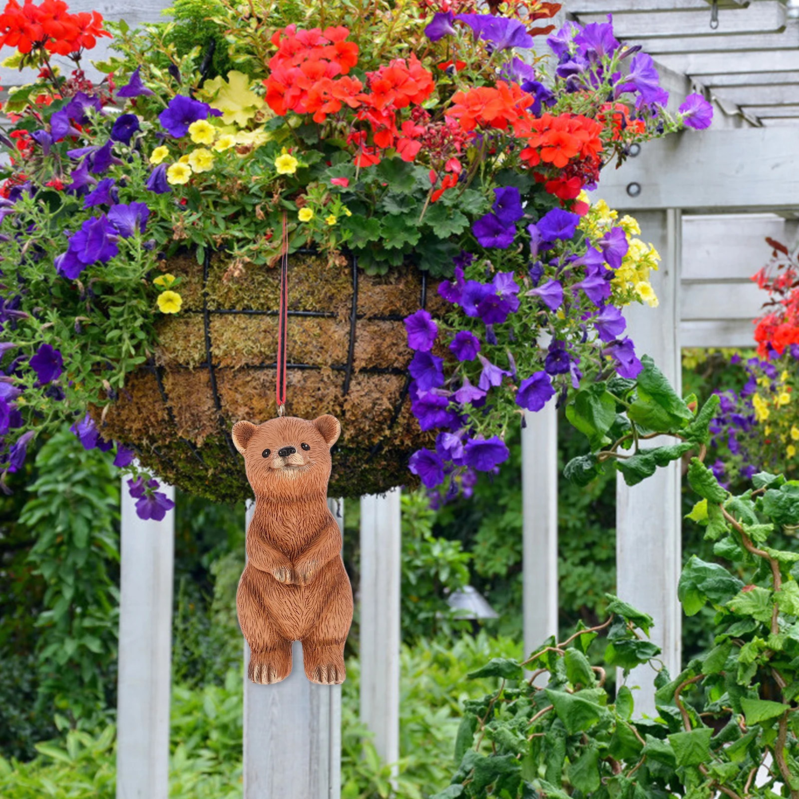 

Resin Bear Hanging Pendant Cute Animal Decor for Garden Yard Outdoor Indoor Decoration Courtyard Accessories Supplies