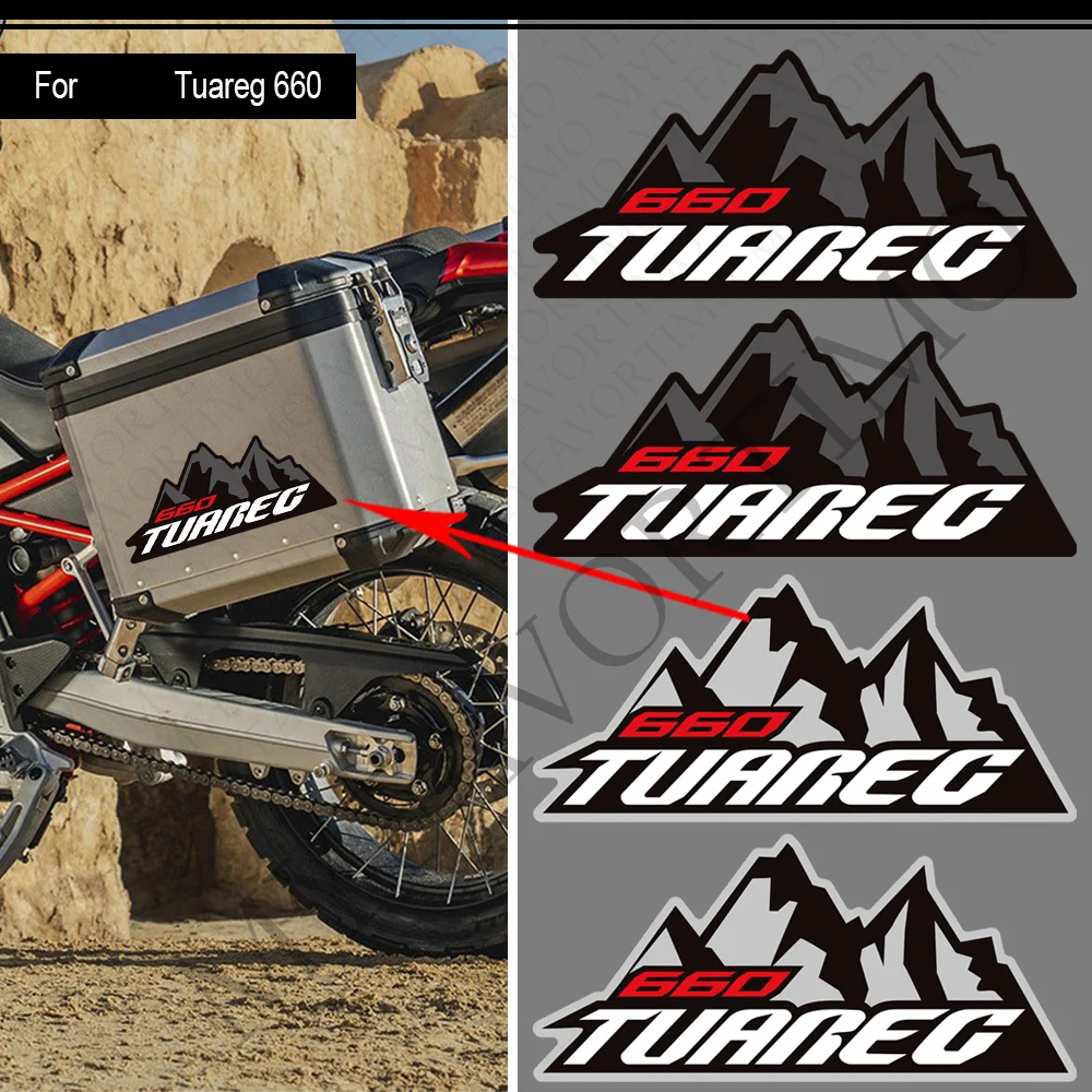 For Tuareg 660 RALLY Adventure 2022-2026 Motorcycle Luggage carrier Trunk Luggage Panniers Aluminium Side Cases Stickers 4