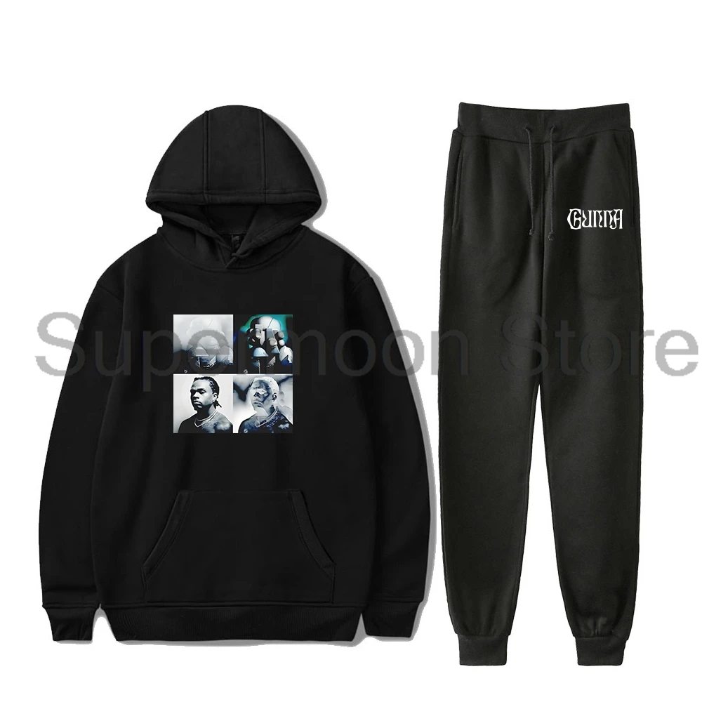 

Gunna The Last Wun Album Merch Толстовка с капюшоном Брюки для бега Комплект из двух предметов Толстовки + спортивные штаны Женские и мужские комплекты одежды