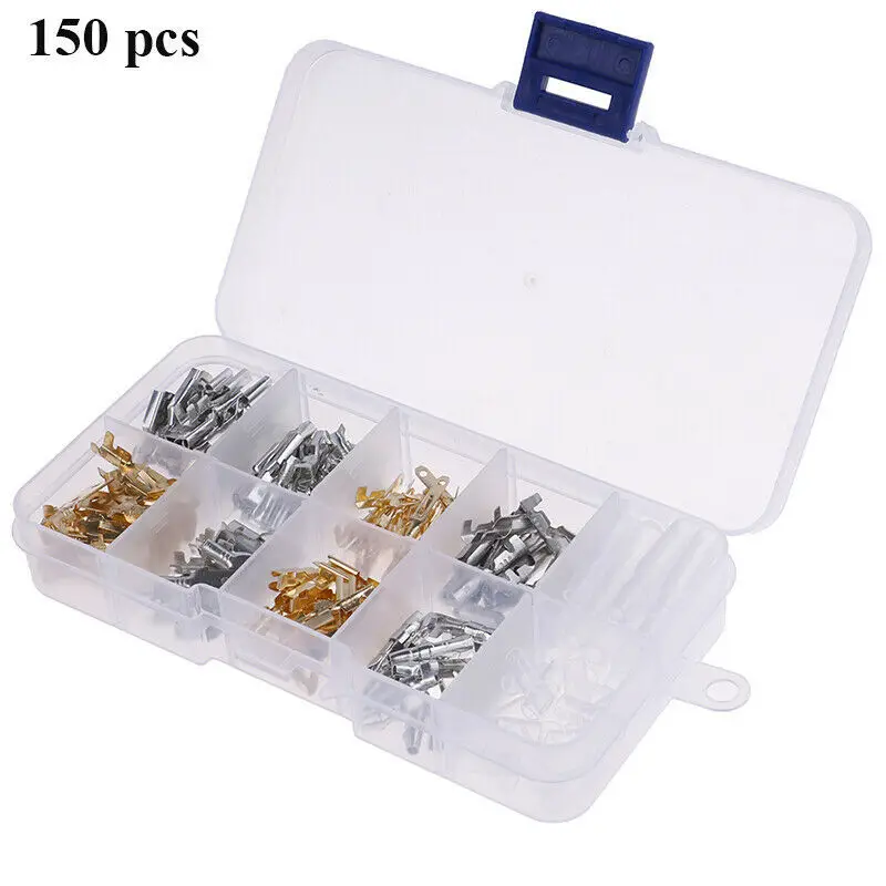 150PCS 2.8/4.8/6.3mmCold Pressing Terminal Hook switch Insert Male/Female Docking Wiring Terminal