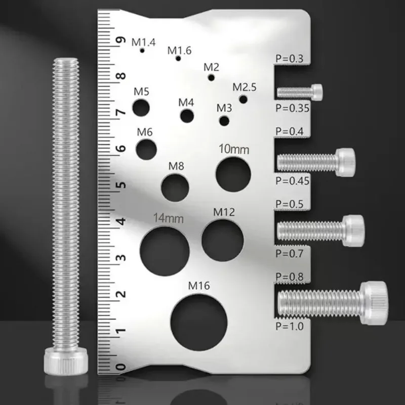 

2PCs M3-M18 Screw Thread Pitch Gauge Ruler Measuring Tool Bolt Nut Metric Stainless Screw Cutting Gauge Angle Model Measuring