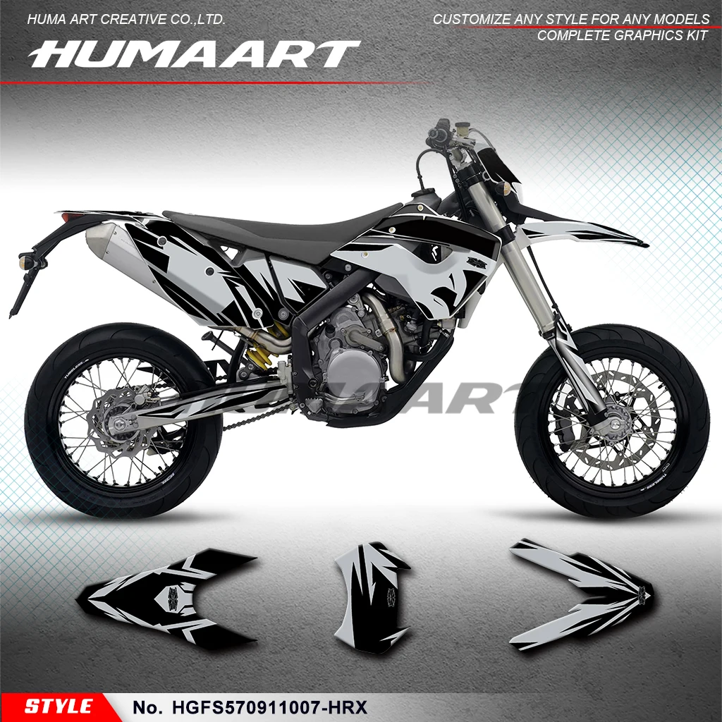 

HUMAART Motorcycle Stickers Glossy Laminate for Husaberg FS 570 2009 2010 2011, HGFS570911007-HRX