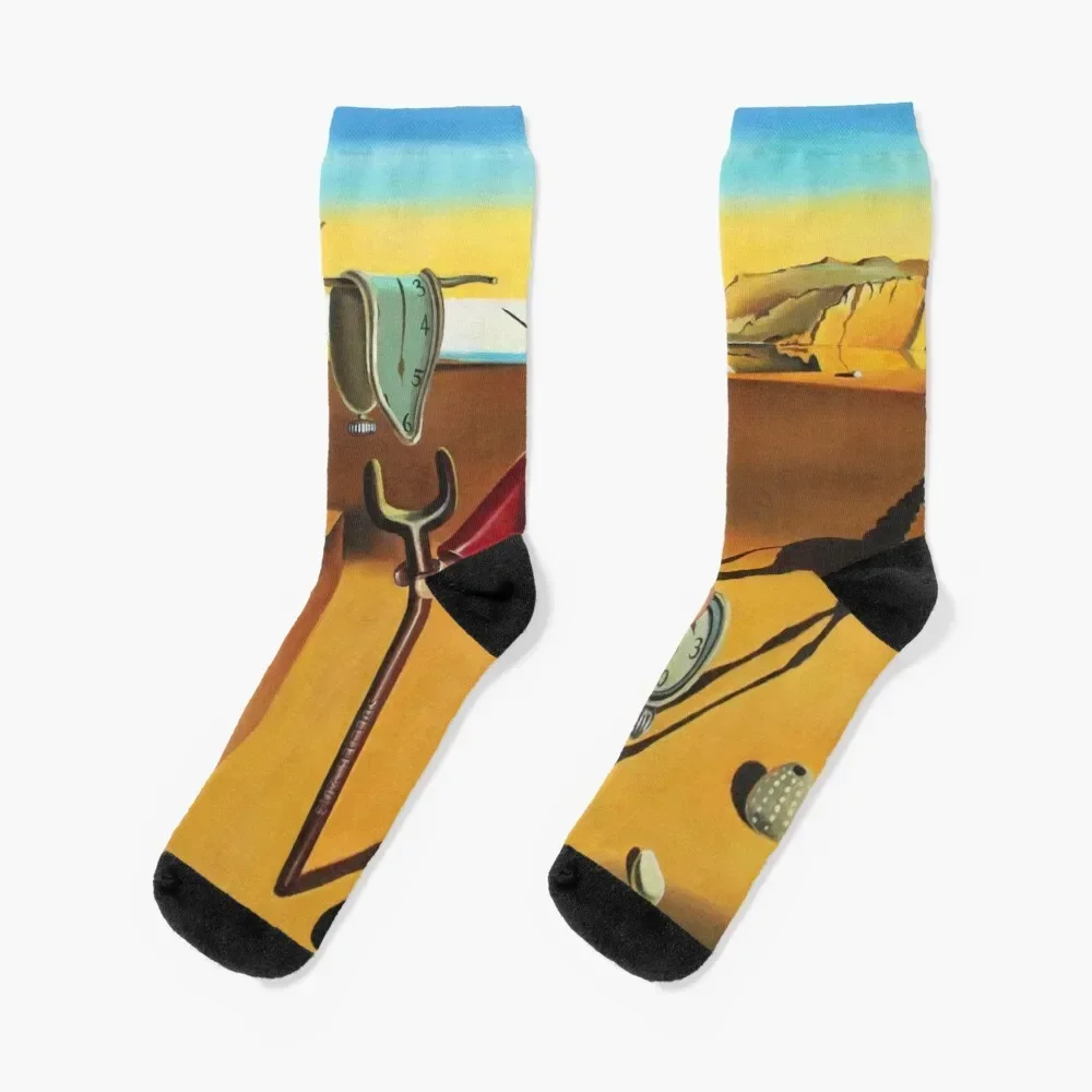 Salvador Dali The Persistence of Memory surrealist painting toy mashup Socks hiphop Socks Ladies Men's