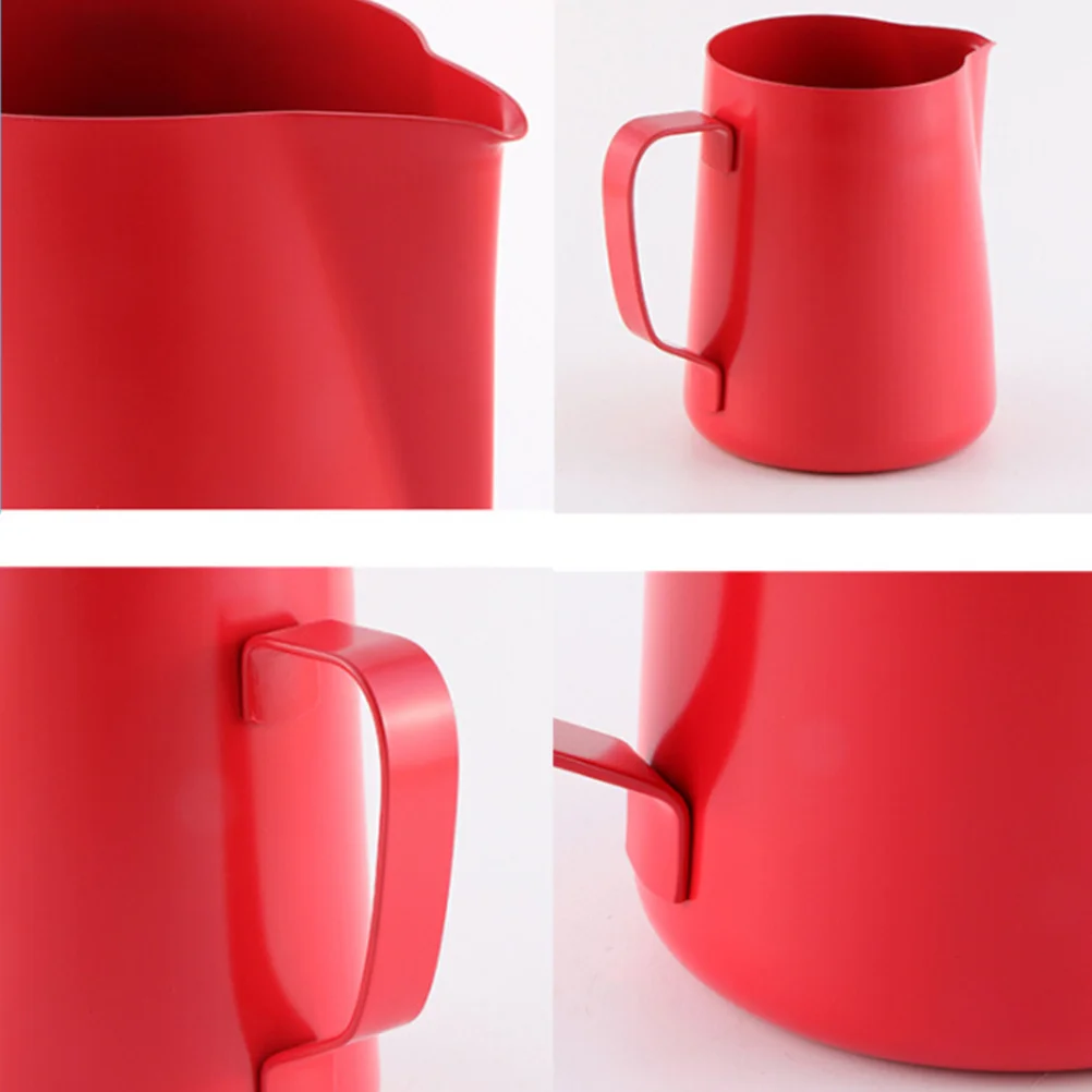 

400ml Non-Stick Stainless Steel Milk Pourer Red Healthy Easy to Clean Dry Lightweight Portable Accessory for Beautiful
