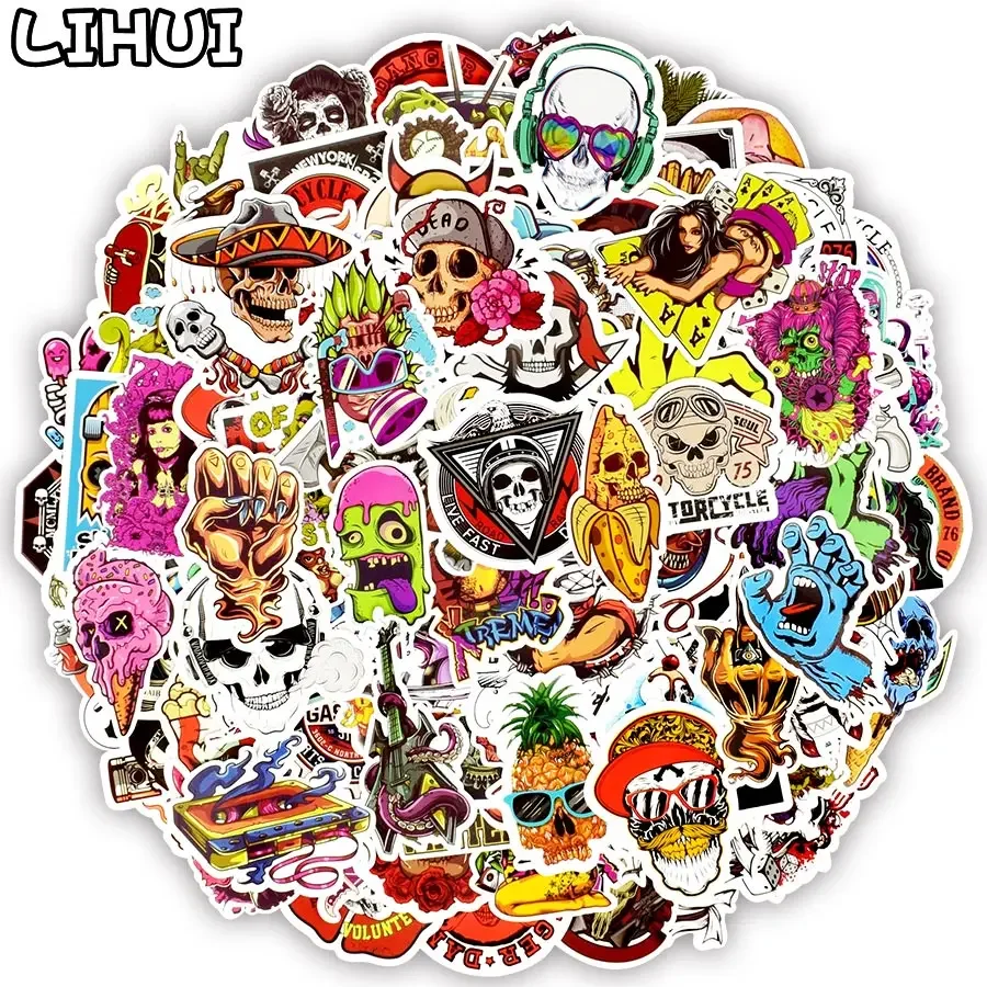 

150 PCS Terror Sticker Sexy Graffiti Skeleton Rock Punk Dark Stickers Scrapbooking to DIY Laptop Skateboard Guitar Car Helmet