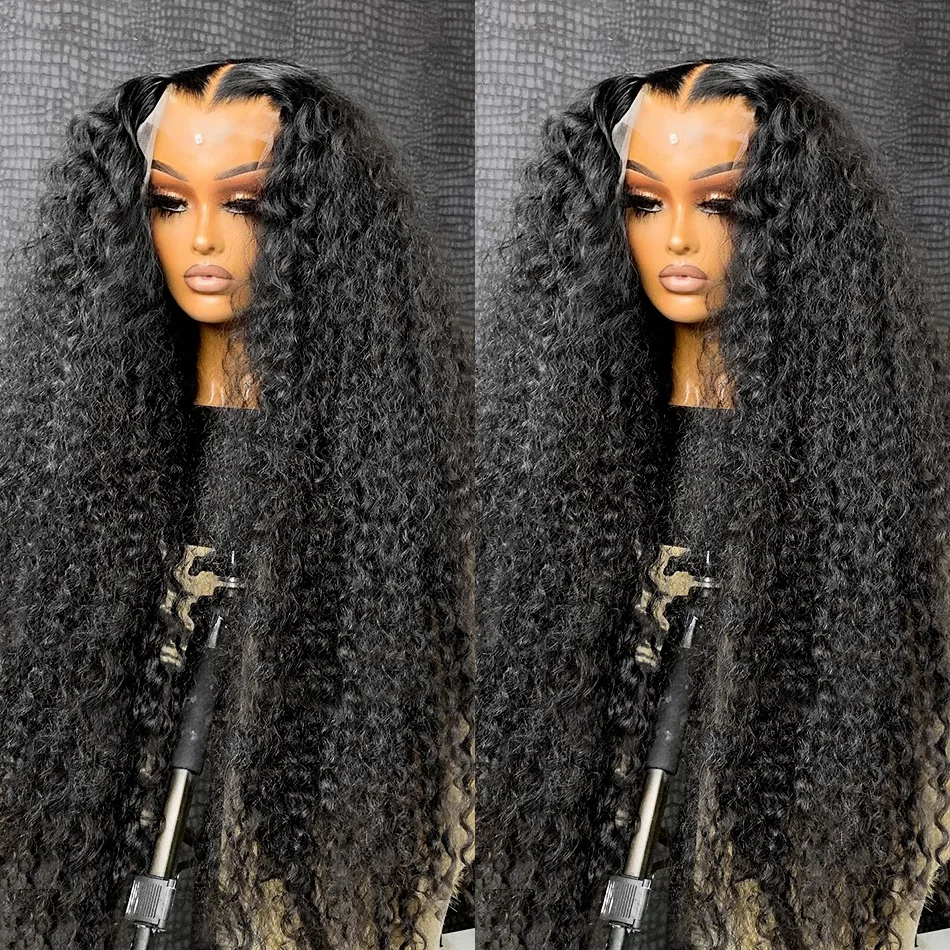 250% Deep Wave Frontal Wig 13x6 HD Lace Frontal Wigs For Women Brazilian Water Wave Transparent Curly Lace Front Human Hair Wig